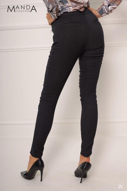 Grau gestreifte Damenhose